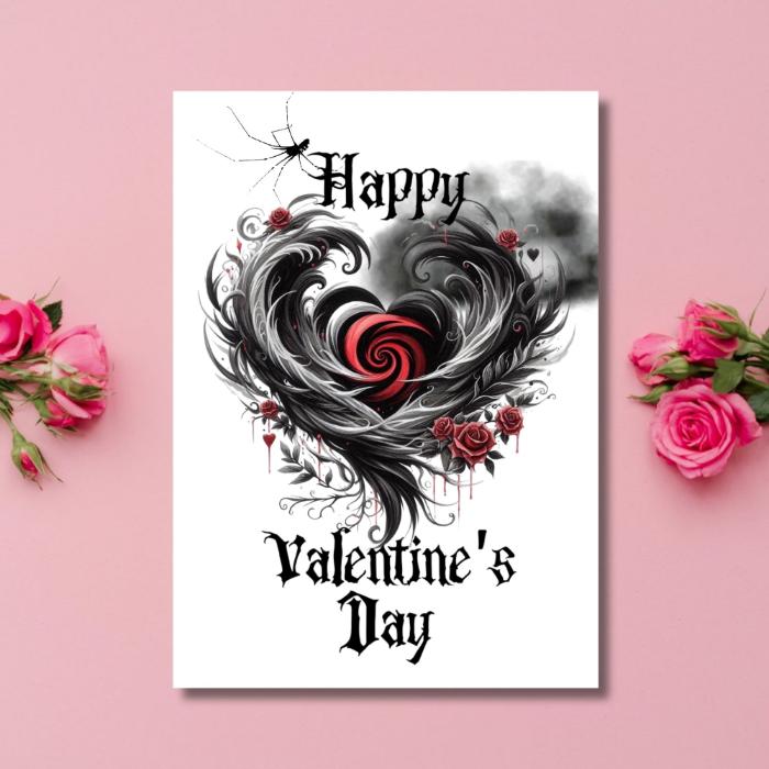 Gothic Heart Printable Valentine's Card