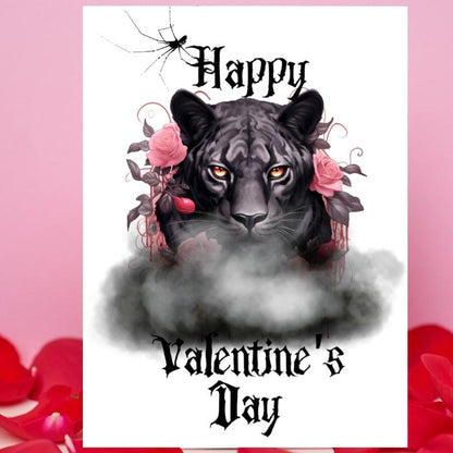 Black Panther Printable Gothic Valentine's Card