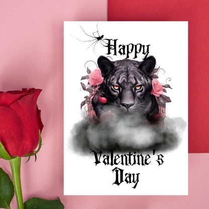 Black Panther Printable Gothic Valentine's Card