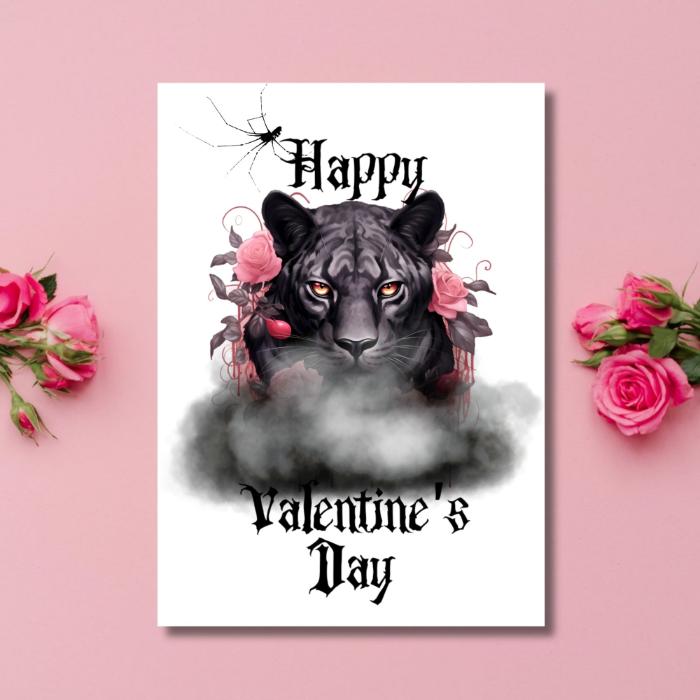 Black Panther Printable Gothic Valentine's Card