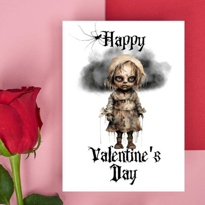 Horror Doll Printable Gothic Valentine's Card