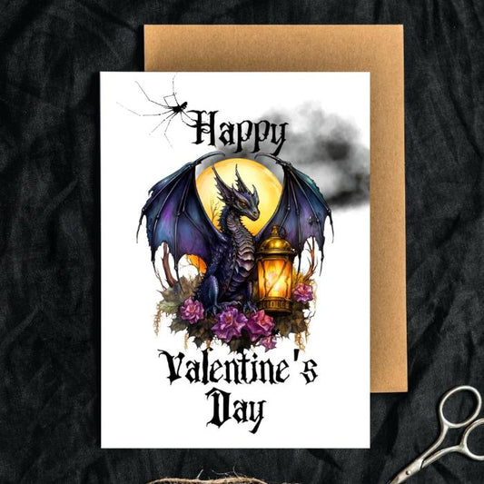 Printable Dragon Gothic Valentine's Card