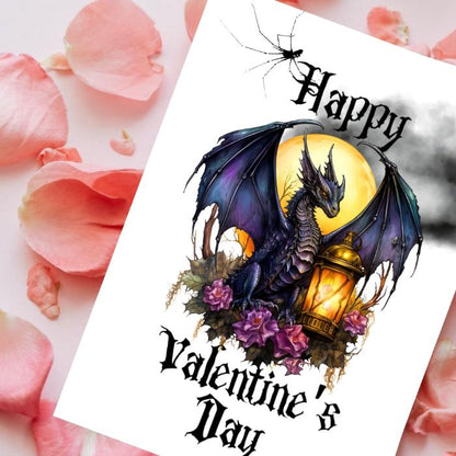 Printable Dragon Gothic Valentine's Card