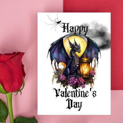 Printable Dragon Gothic Valentine's Card