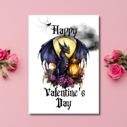 Printable Dragon Gothic Valentine's Card