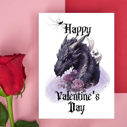 Gothic Printable Purple Dragon Valentine's Card