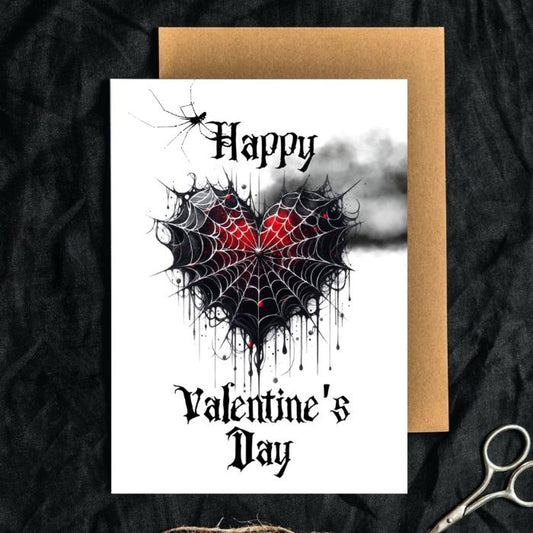 Gothic Spiderweb Printable Valentine's Card