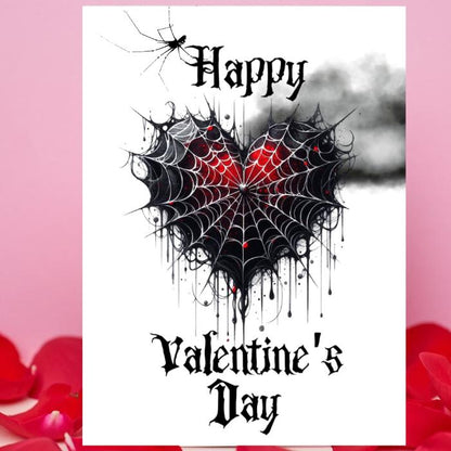 Gothic Spiderweb Printable Valentine's Card