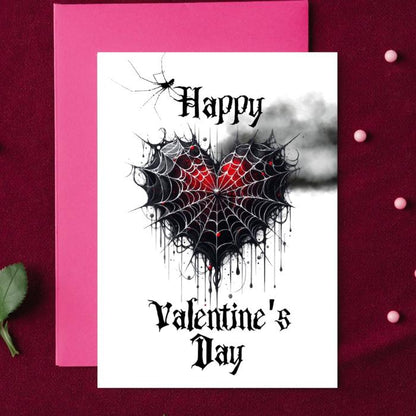 Gothic Spiderweb Printable Valentine's Card