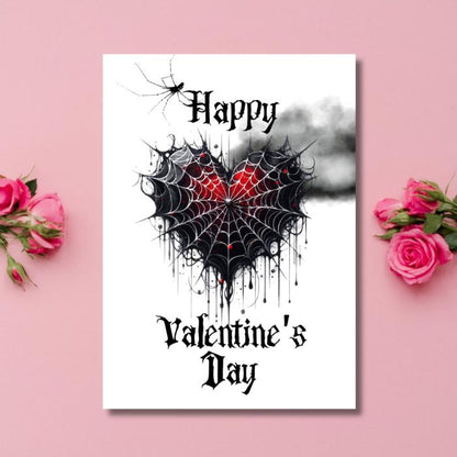 Gothic Spiderweb Printable Valentine's Card