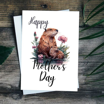 Printable Mother's Day Card Beaver