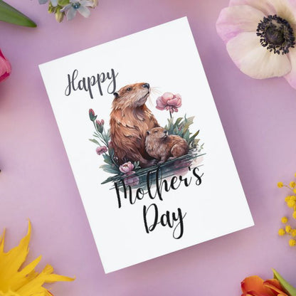 Printable Mother's Day Card Beaver