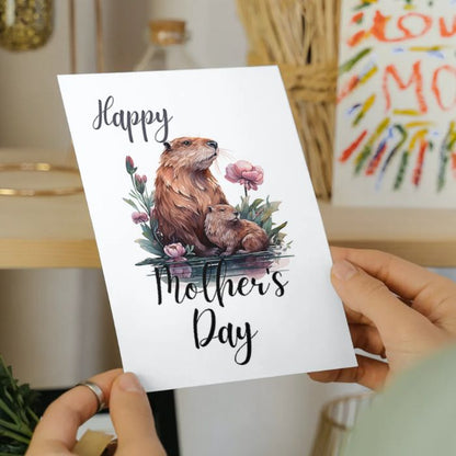 Printable Mother's Day Card Beaver