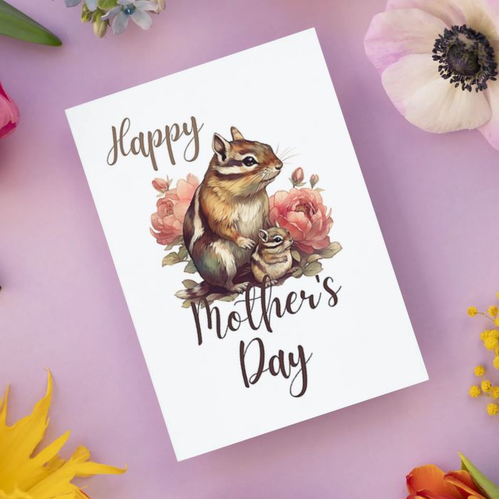 Printable Mother's Day Card Chipmunk