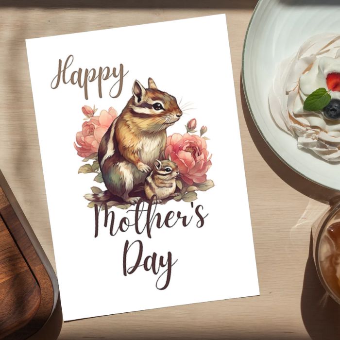 Printable Mother's Day Card Chipmunk