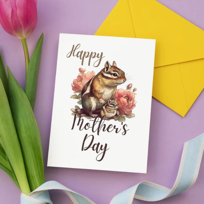 Printable Mother's Day Card Chipmunk