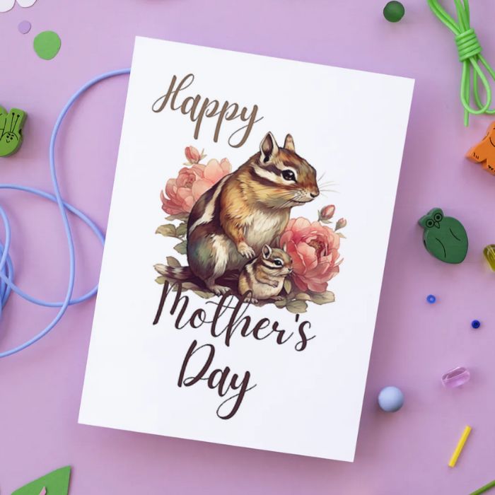 Printable Mother's Day Card Chipmunk