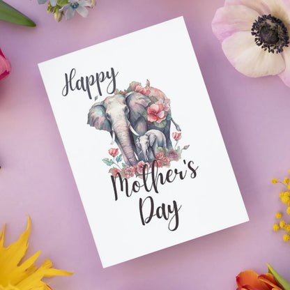 Printable Mother's Day Card Elephant