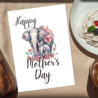 Printable Mother's Day Card Elephant