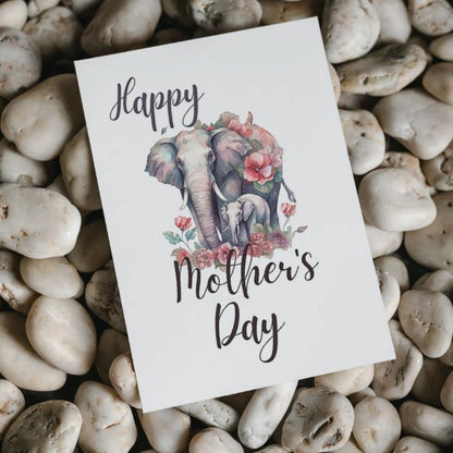 Printable Mother's Day Card Elephant