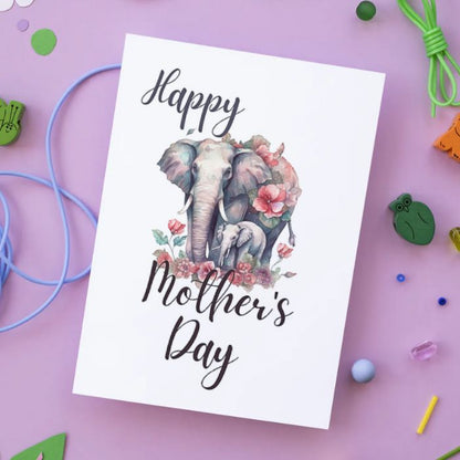 Printable Mother's Day Card Elephant