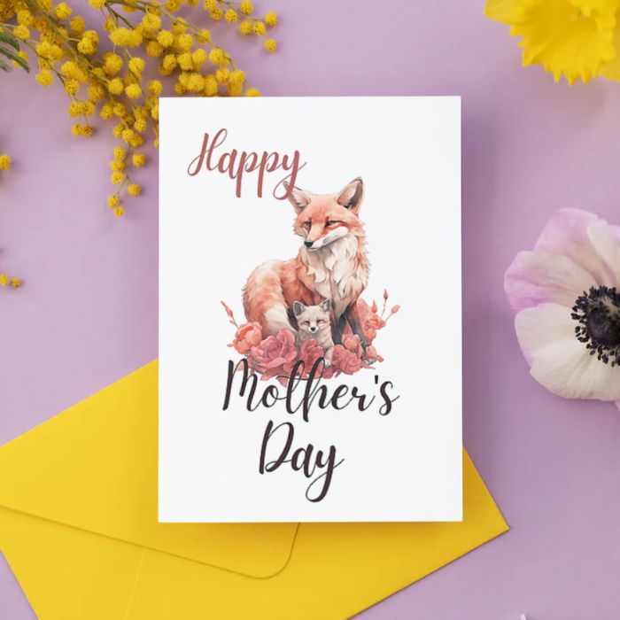 Printable Mother's Day Card Fox