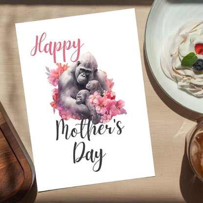 Printable Mother's Day Card Gorilla