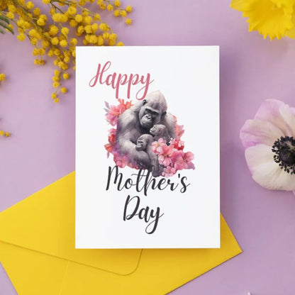 Printable Mother's Day Card Gorilla