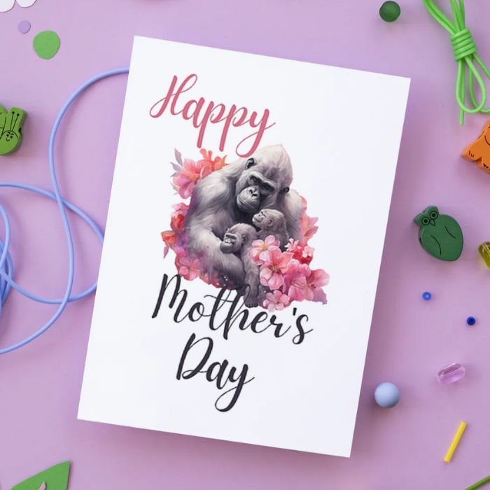 Printable Mother's Day Card Gorilla