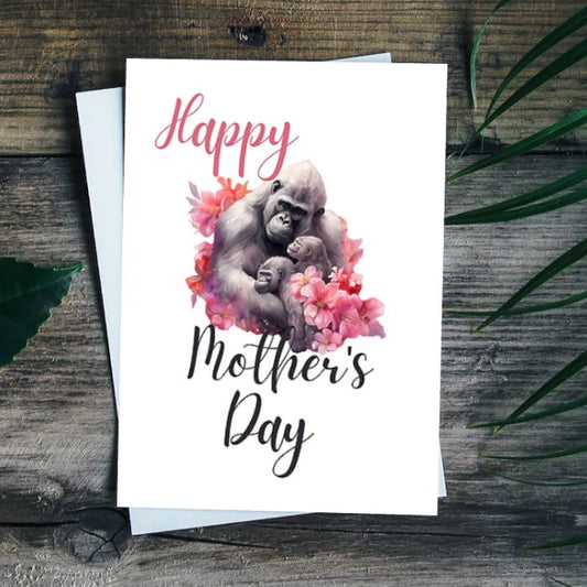 Printable Mother's Day Card Gorilla