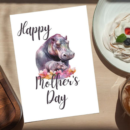 Printable Mother's Day Card Hippo