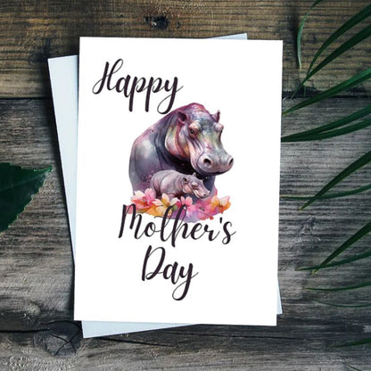 Printable Mother's Day Card Hippo