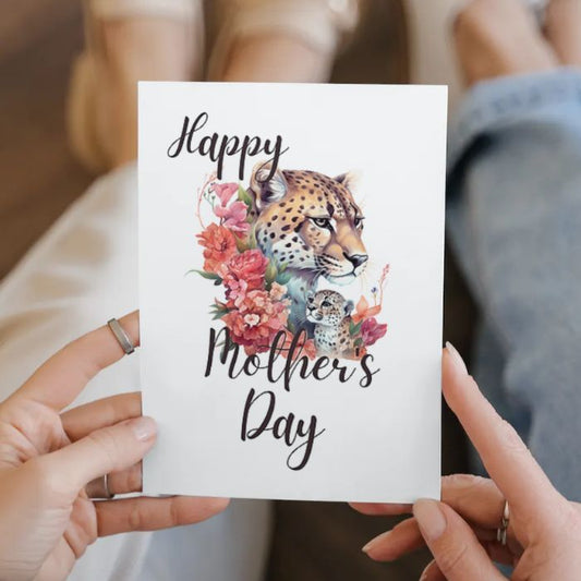 Printable Mother's Day Card Leopard #2