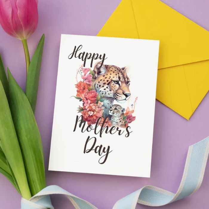 Printable Mother's Day Card Leopard #2