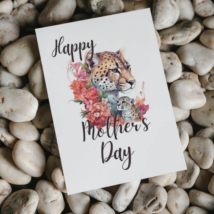 Printable Mother's Day Card Leopard #2