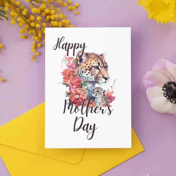 Printable Mother's Day Card Leopard #2