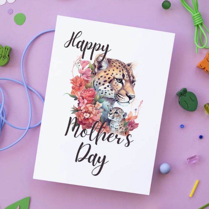 Printable Mother's Day Card Leopard #2