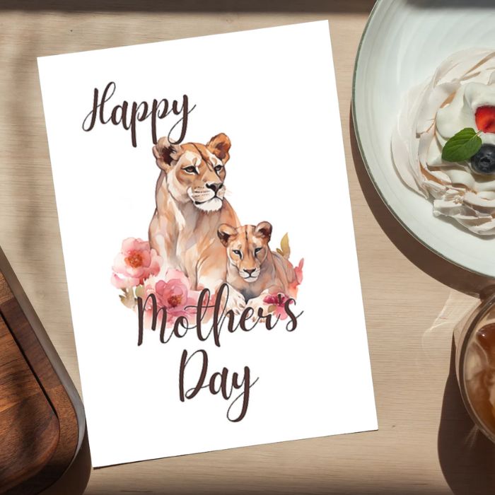 Printable Mother's Day Card Lioness