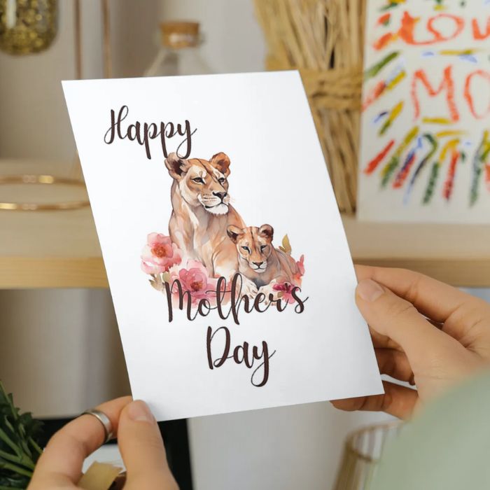 Printable Mother's Day Card Lioness