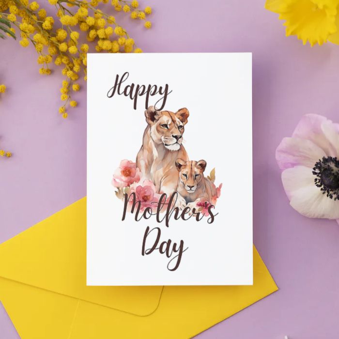 Printable Mother's Day Card Lioness