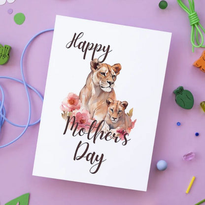 Printable Mother's Day Card Lioness