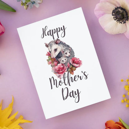 Printable Mother's Day Card Opossum