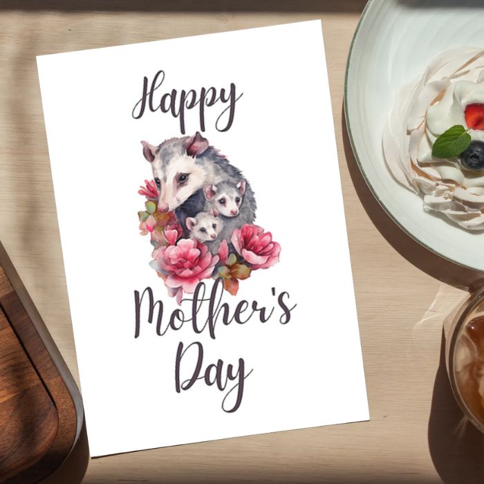 Printable Mother's Day Card Opossum