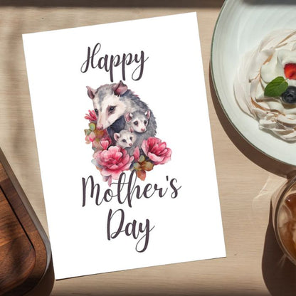 Printable Mother's Day Card Opossum