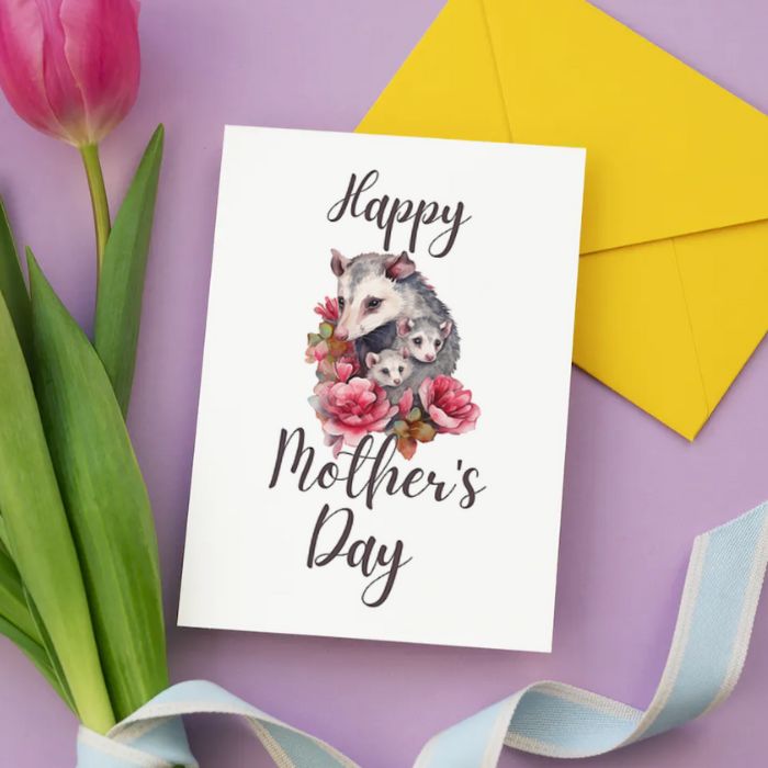 Printable Mother's Day Card Opossum