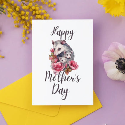 Printable Mother's Day Card Opossum