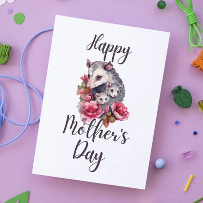 Printable Mother's Day Card Opossum