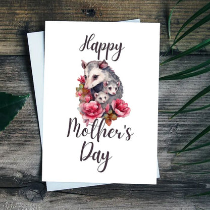 Printable Mother's Day Card Opossum