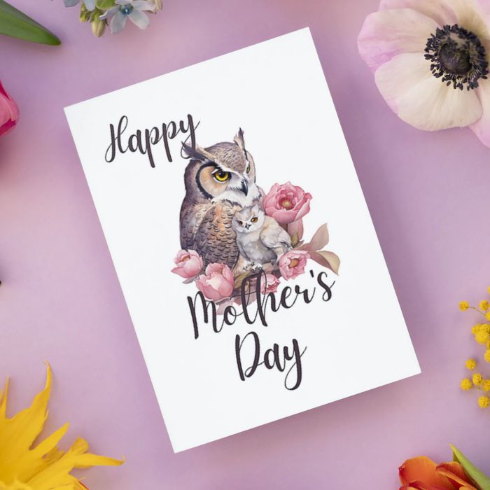 Printable Mother's Day Card Owl