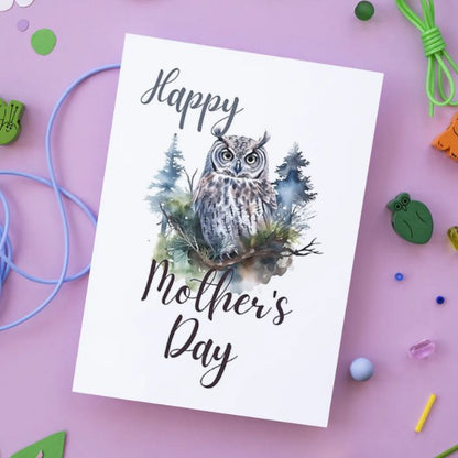 Printable Mother's Day Card Owl #2